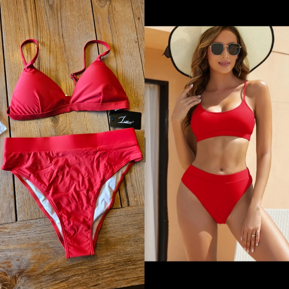 Zuvebamyo Women's Red Bikini Set